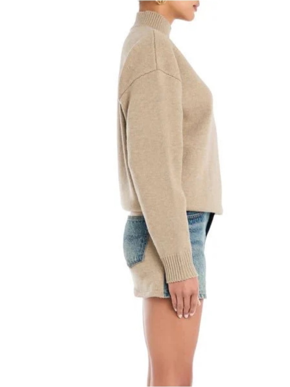 SEROYA Denim /sweater Mini Skirt dress
